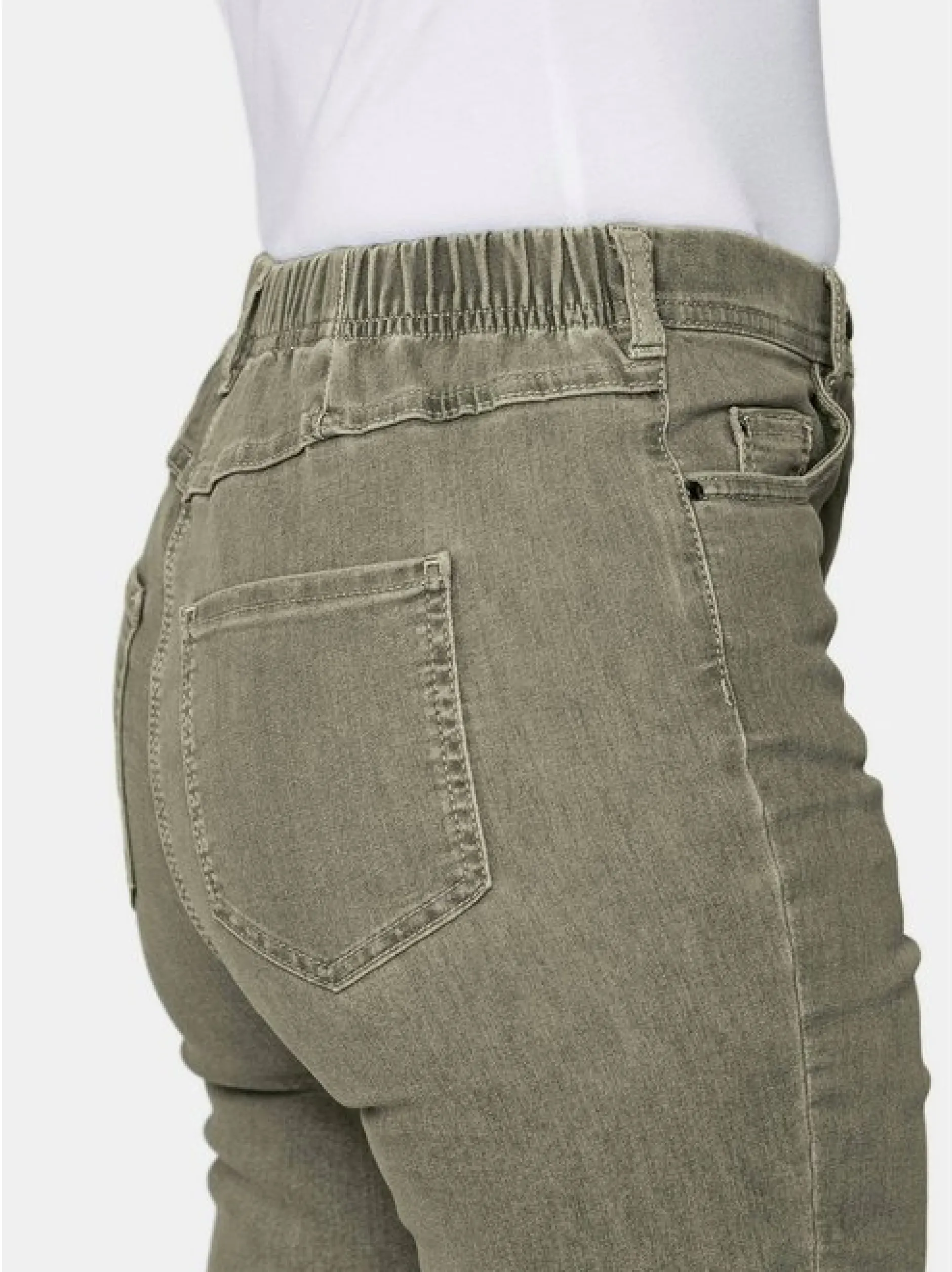 Goldner Damen Jeans in oliv