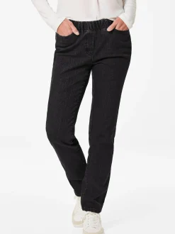 Goldner Damen Jeans in schwarz