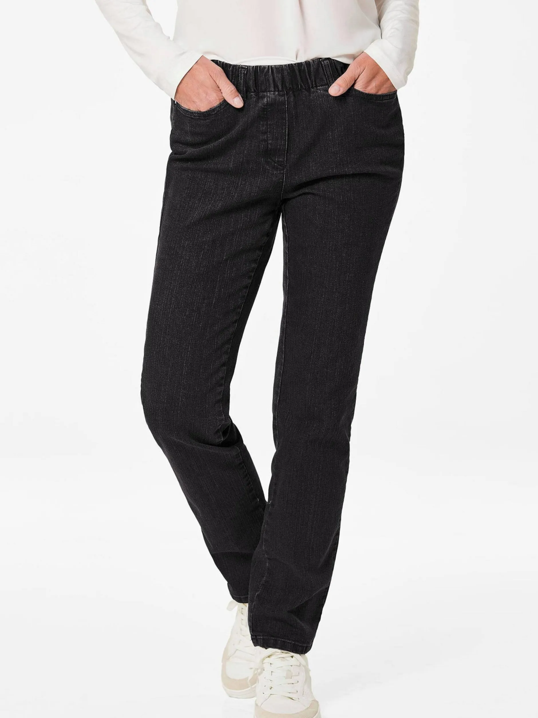 Goldner Damen Jeans in schwarz
