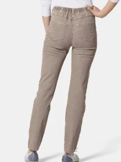 Goldner Damen Jeans in taupe