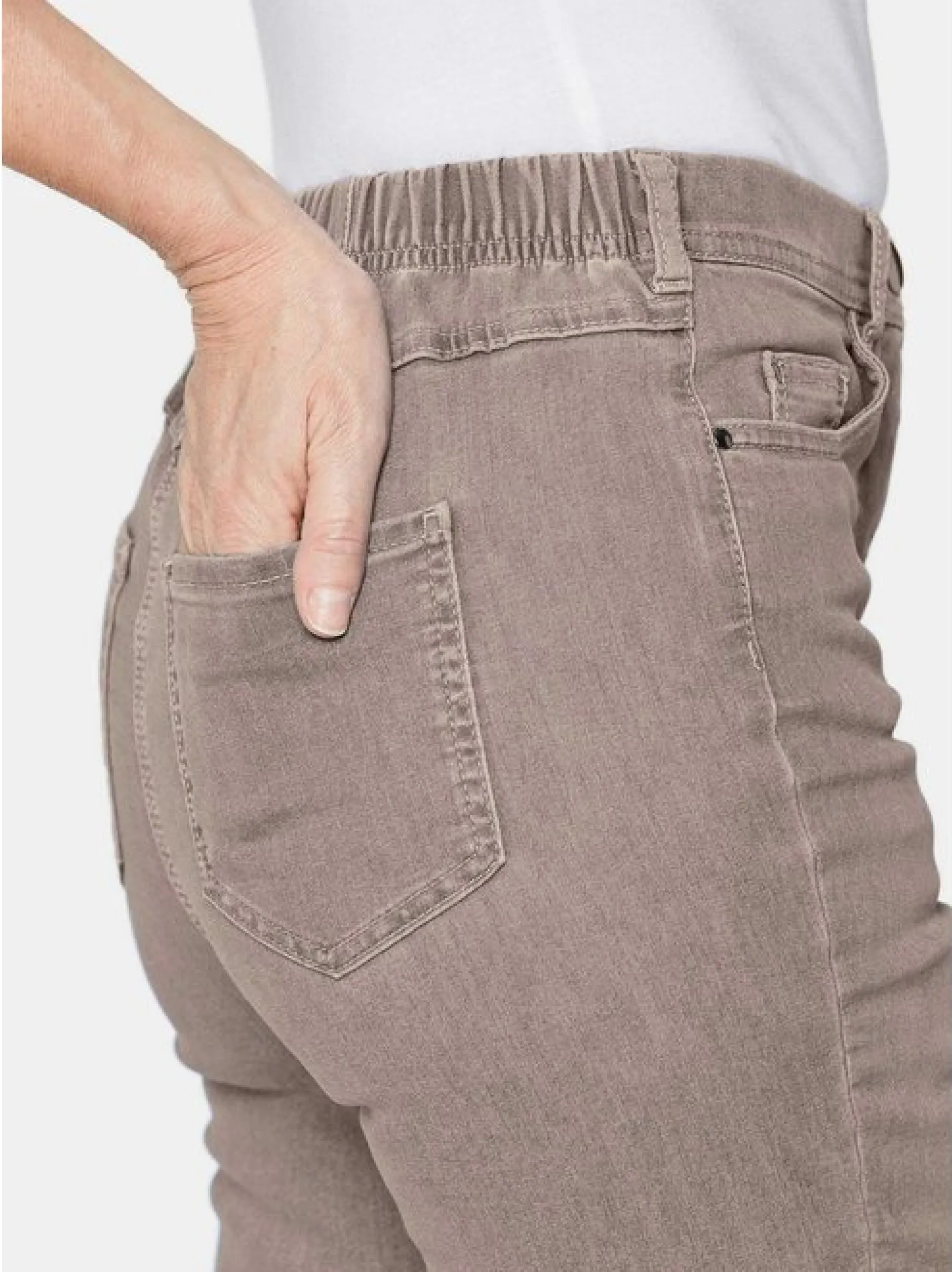 Goldner Damen Jeans in taupe