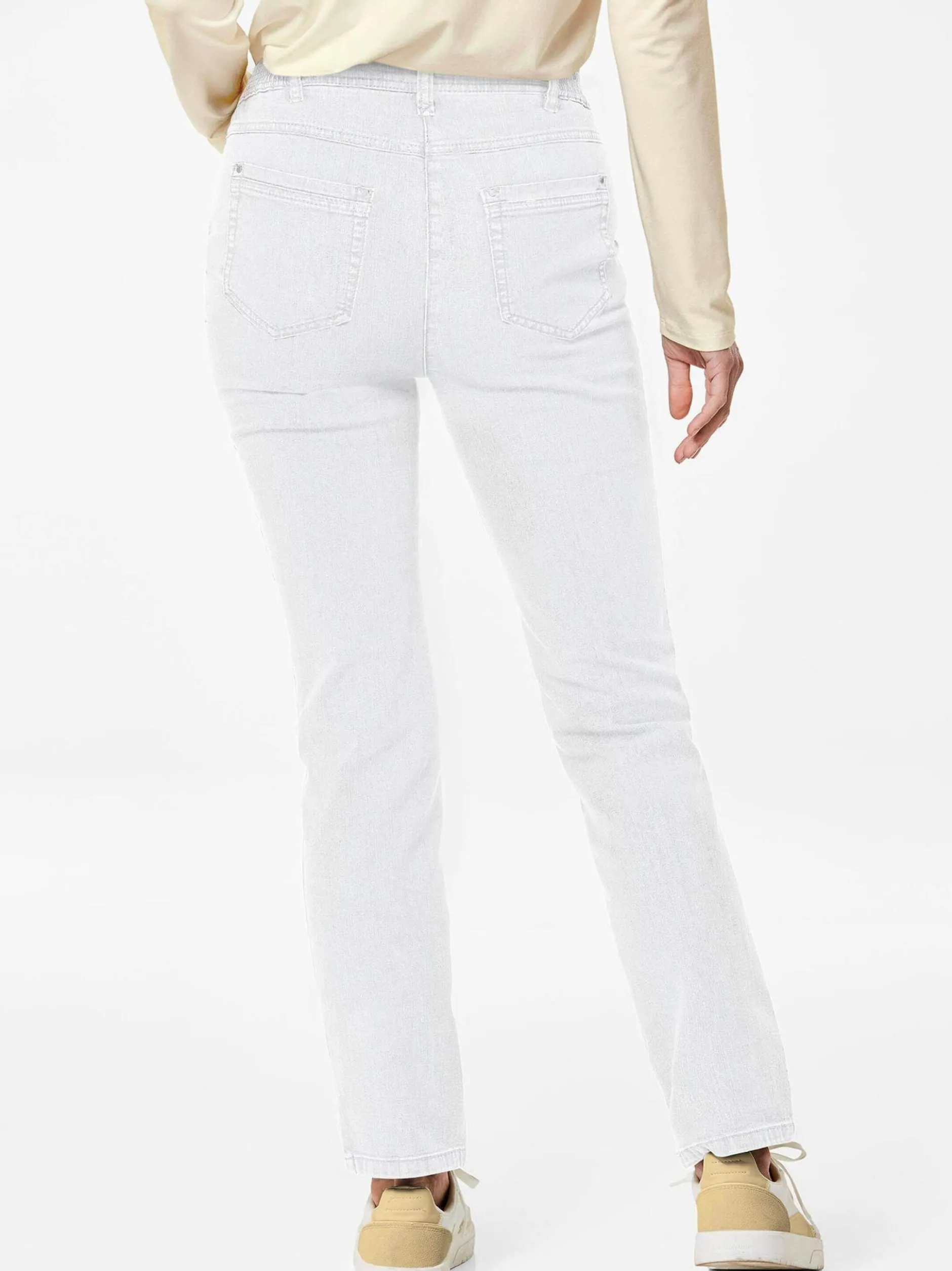 Goldner Damen Jeans in weiß