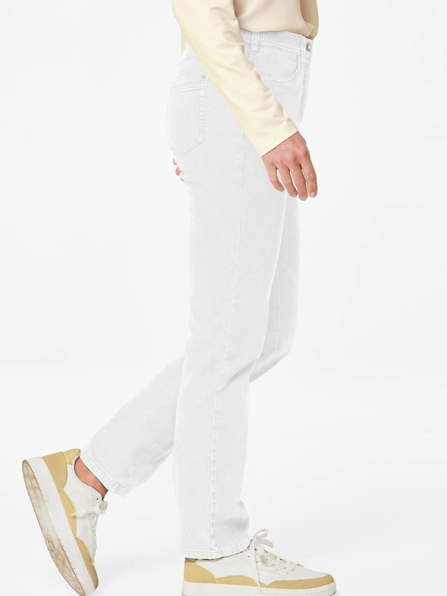Goldner Damen Jeans in weiß