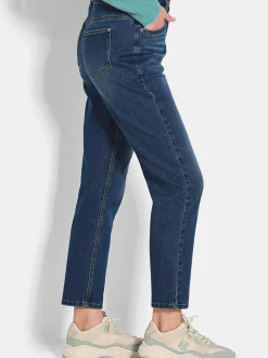 Goldner Damen Jeans - Kurzgröße in blau