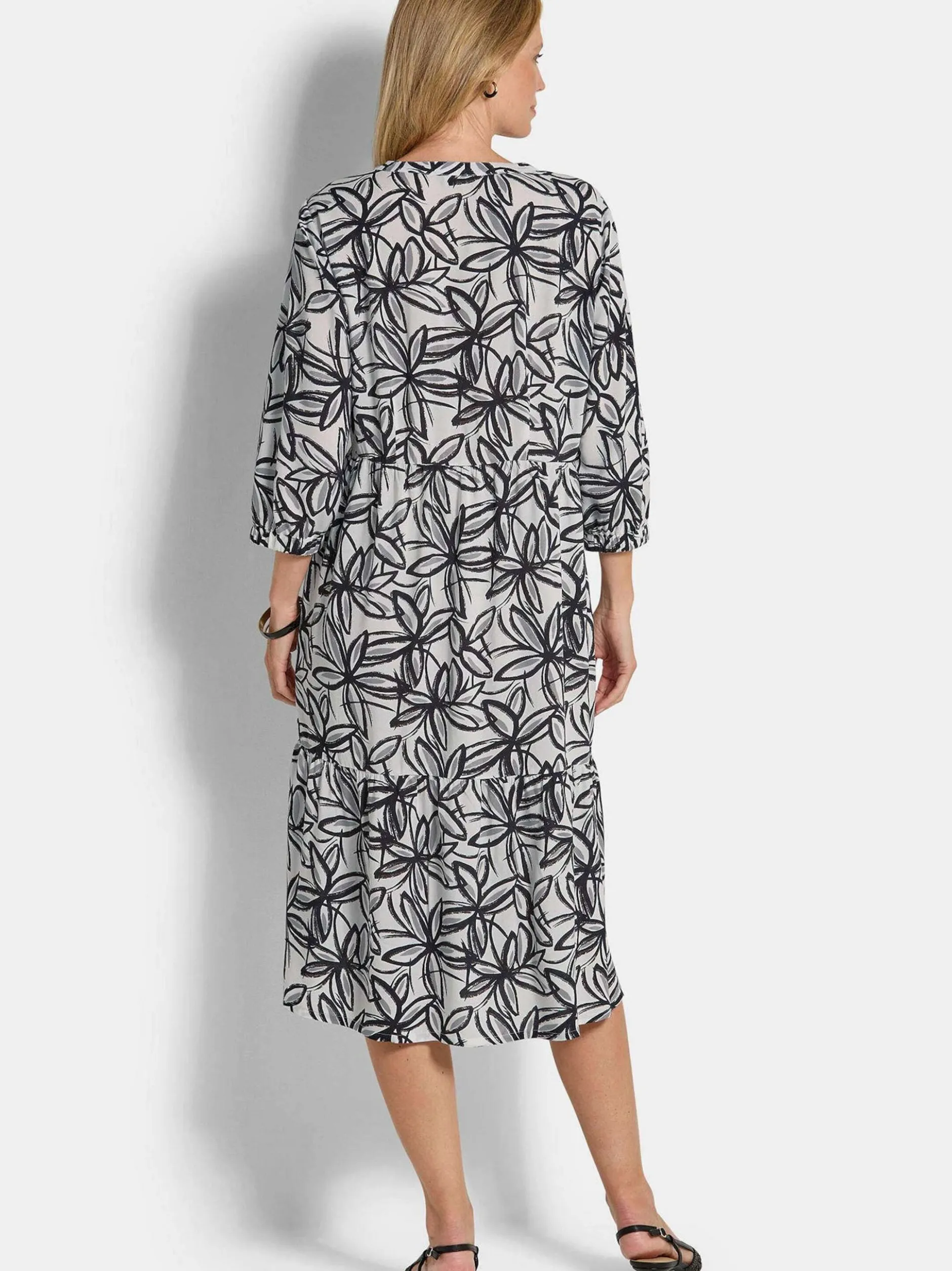Goldner Damen Kleid in schwarz weiß