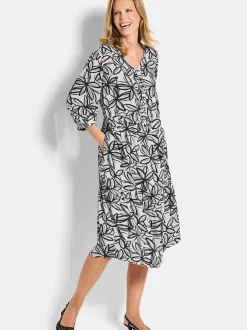 Goldner Damen Kleid in schwarz weiß