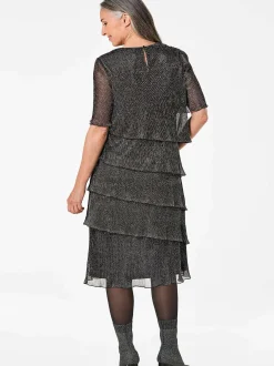 Goldner Damen Kleid - Kurzgröße in schwarz