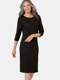 Goldner Damen Kleid - Kurzgröße in schwarz