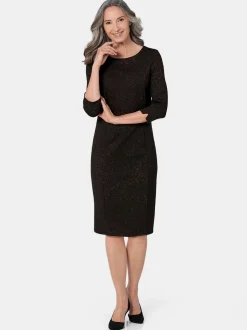 Goldner Damen Kleid - Kurzgröße in schwarz