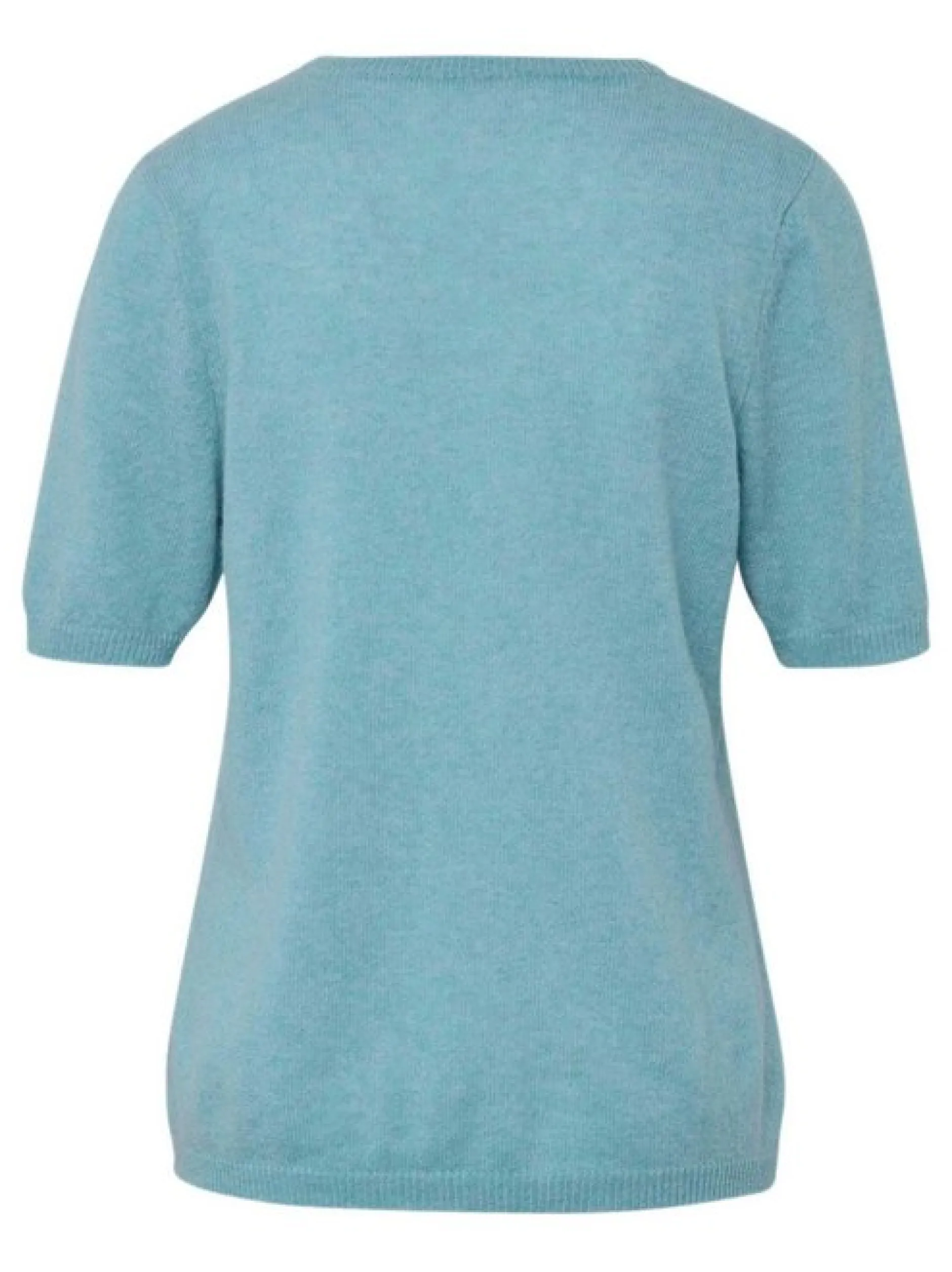 Goldner Damen Kurzarm-Pullover in aqua - Ärmel: Halbarm
