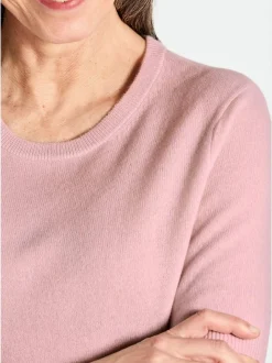 Goldner Damen Kurzarm-Pullover in rosa - Ärmel: Halbarm