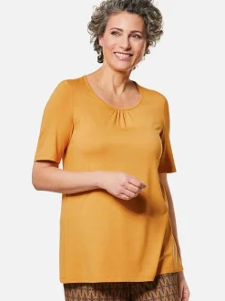 Goldner Damen Kurzarm-Shirts - Kurzgröße in mais