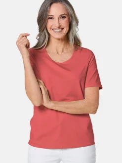 Goldner Damen Kurzarm-Shirts in koralle - Ärmel: kurzarm