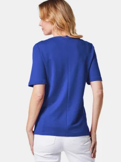 Goldner Damen Kurzarm-Shirts in royal - Ärmel: Halbarm