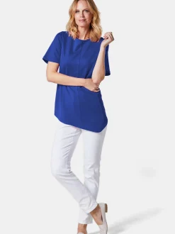 Goldner Damen Kurzarm-Shirts in royal - Ärmel: Halbarm