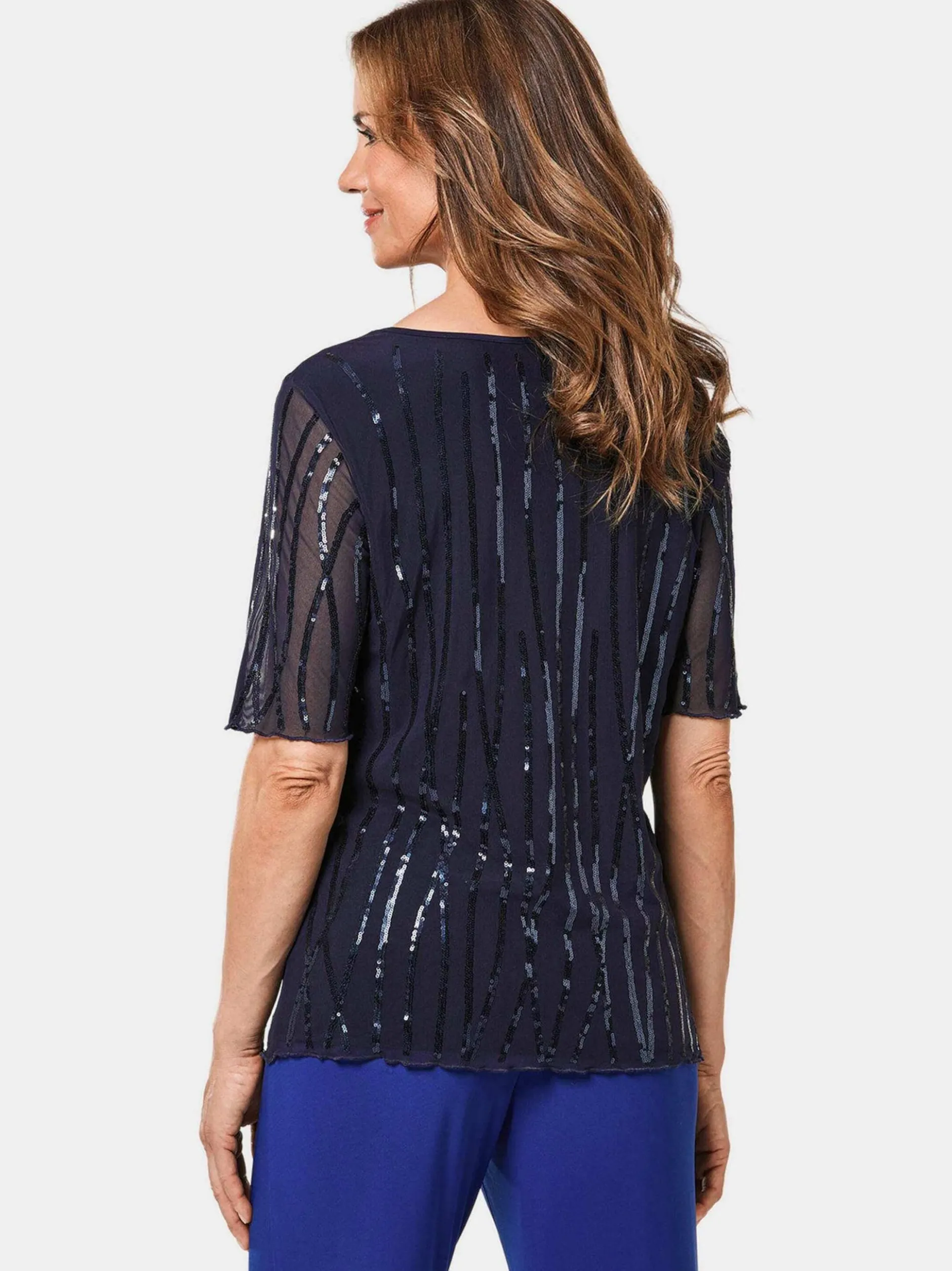 Goldner Damen Kurzarm-Shirts in blau - Ärmel: Halbarm
