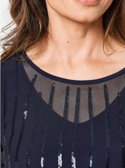 Goldner Damen Kurzarm-Shirts in blau - Ärmel: Halbarm