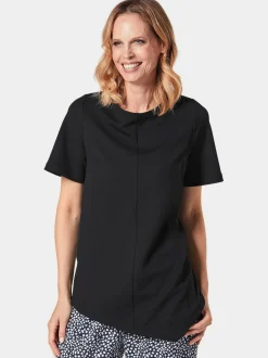 Goldner Damen Kurzarm-Shirts in schwarz - Ärmel: Halbarm