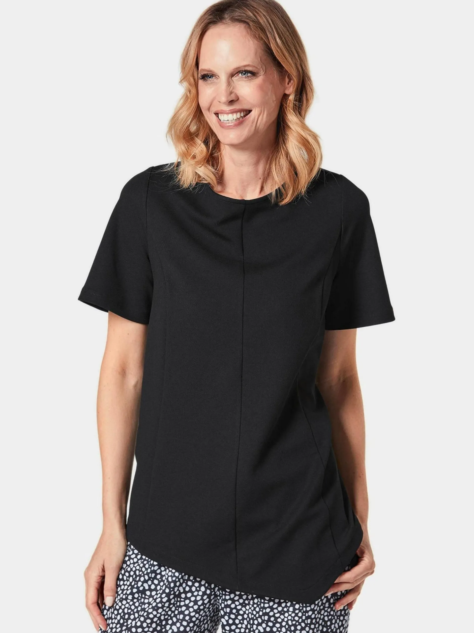 Goldner Damen Kurzarm-Shirts in schwarz - Ärmel: Halbarm