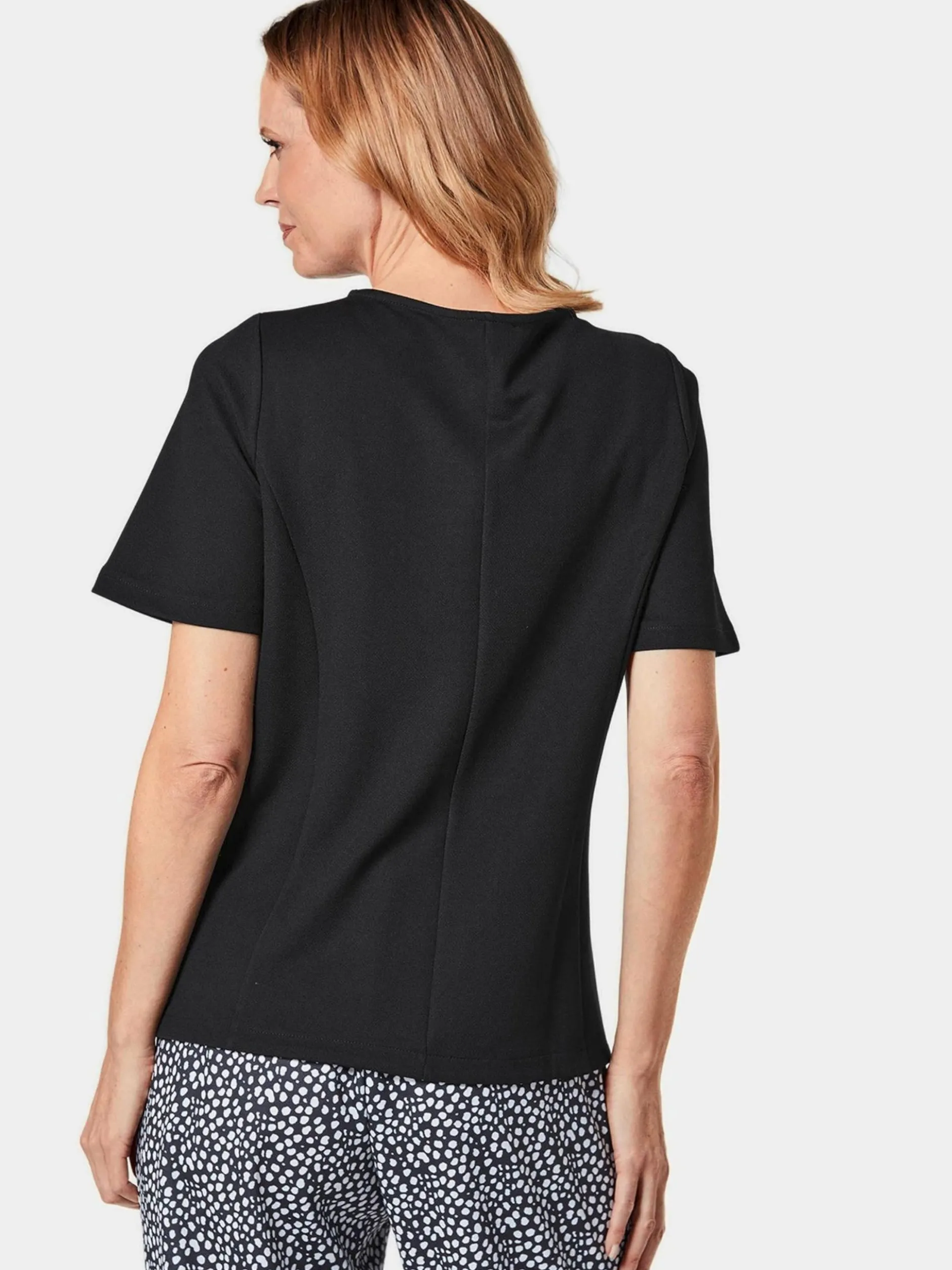 Goldner Damen Kurzarm-Shirts in schwarz - Ärmel: Halbarm