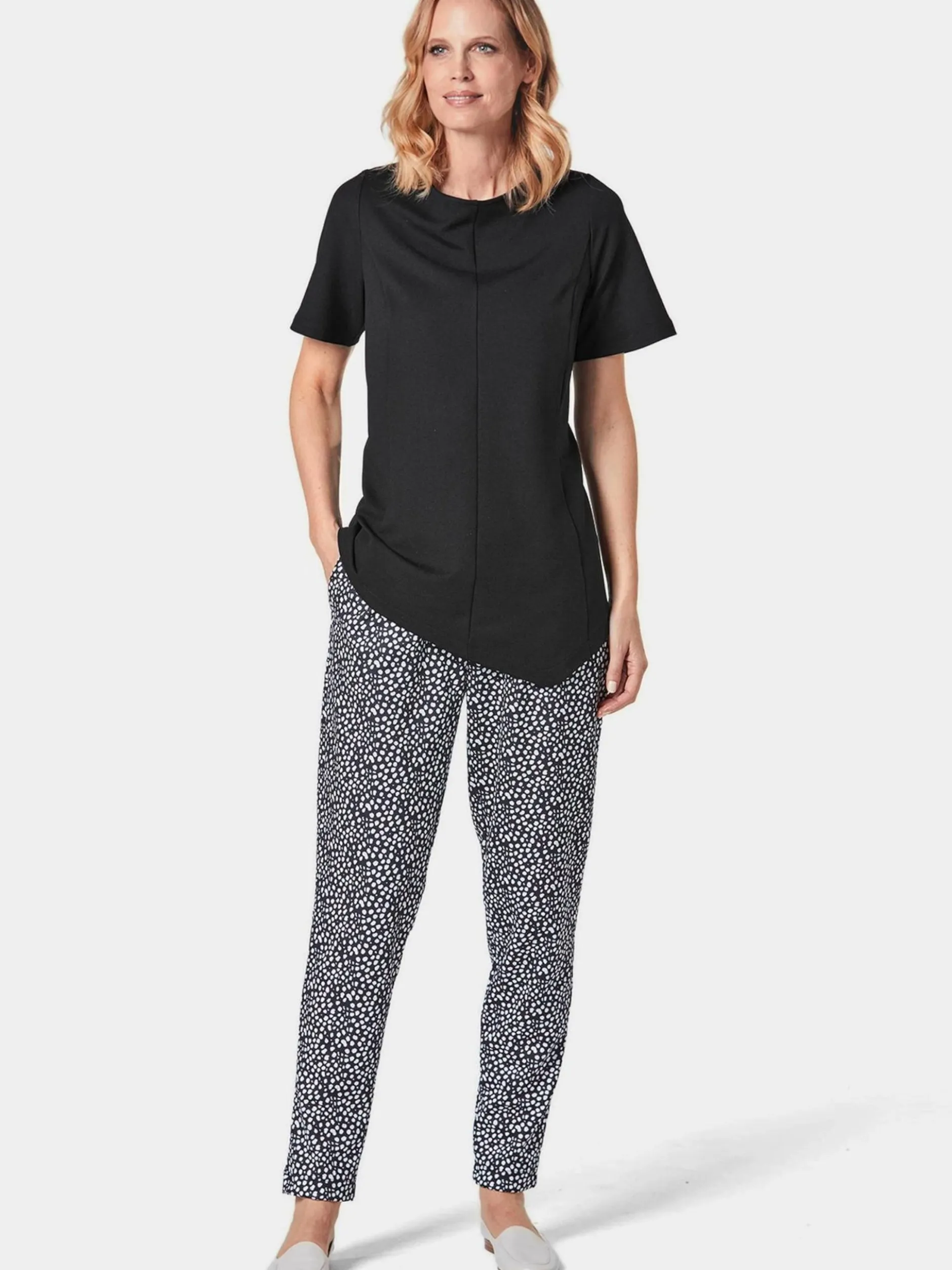 Goldner Damen Kurzarm-Shirts in schwarz - Ärmel: Halbarm