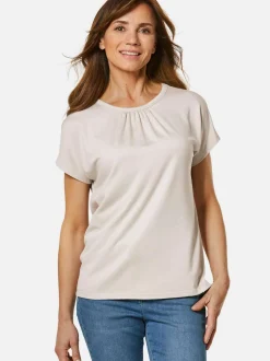 Goldner Damen Kurzarm-Shirts in sand - Ärmel: ohne Arm