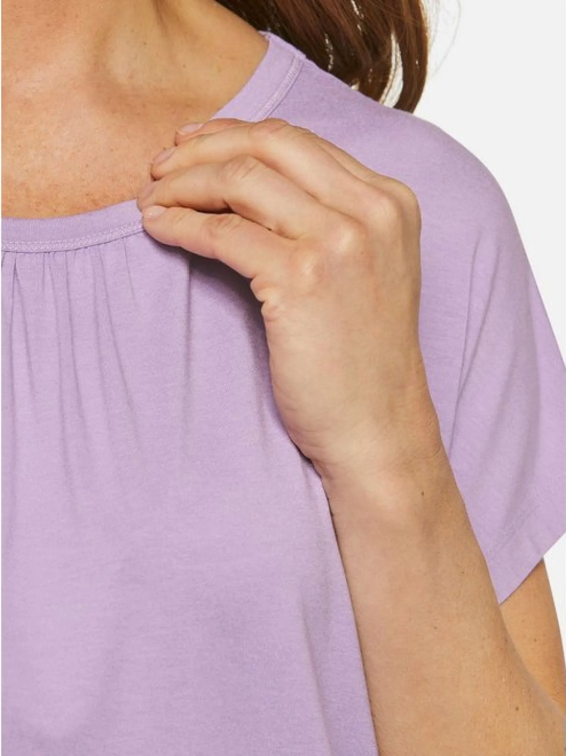 Goldner Damen Kurzarm-Shirts in flieder