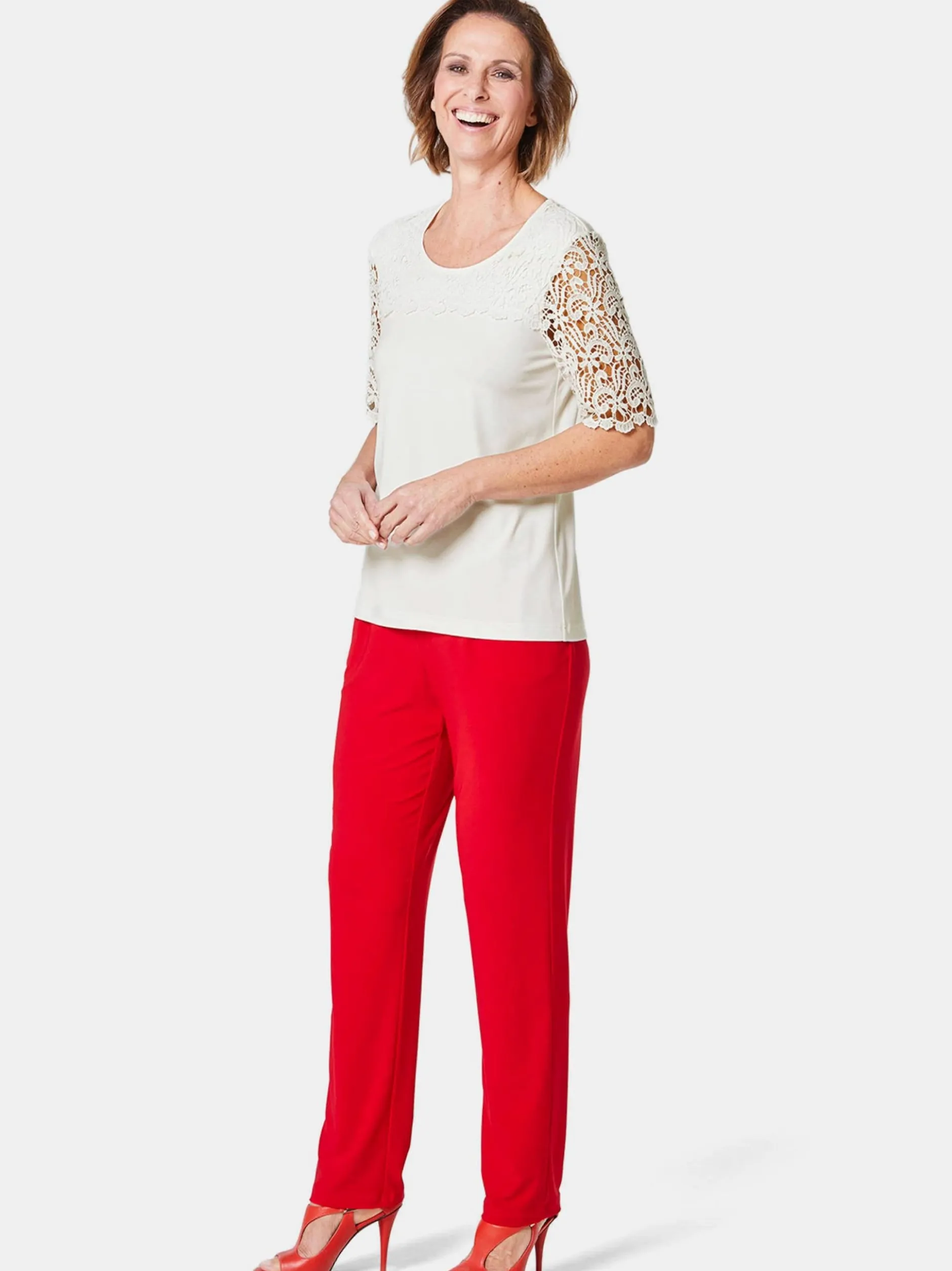 Goldner Damen Kurzarm-Shirts - Kurzgröße in weiß