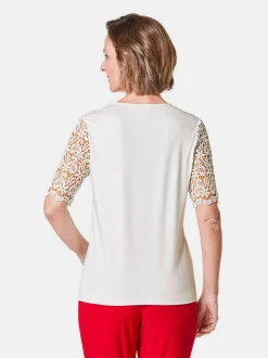 Goldner Damen Kurzarm-Shirts in weiß - Ärmel: Halbarm