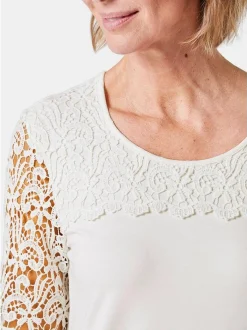 Goldner Damen Kurzarm-Shirts in weiß - Ärmel: Halbarm