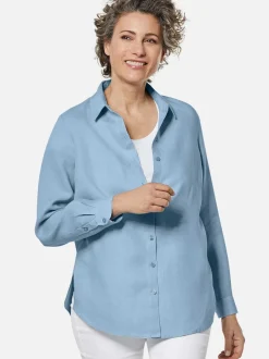 Goldner Damen Langarm-Blusen in melange - Ärmel: langarm