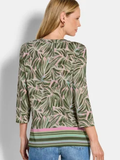 Goldner Damen Langarmshirt in khaki - Ärmel: 3/4 Arm