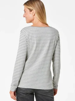 Goldner Damen Langarm-Shirts in melange - Ärmel: langarm