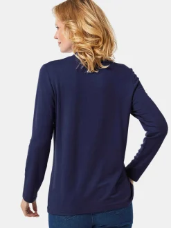 Goldner Damen Langarm-Shirts in marine - Ärmel: langarm
