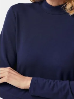 Goldner Damen Langarm-Shirts in marine - Ärmel: langarm
