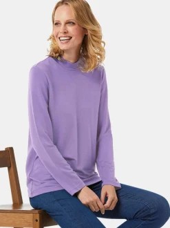 Goldner Damen Langarm-Shirts in flieder - Ärmel: langarm