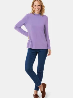 Goldner Damen Langarm-Shirts in flieder - Ärmel: langarm