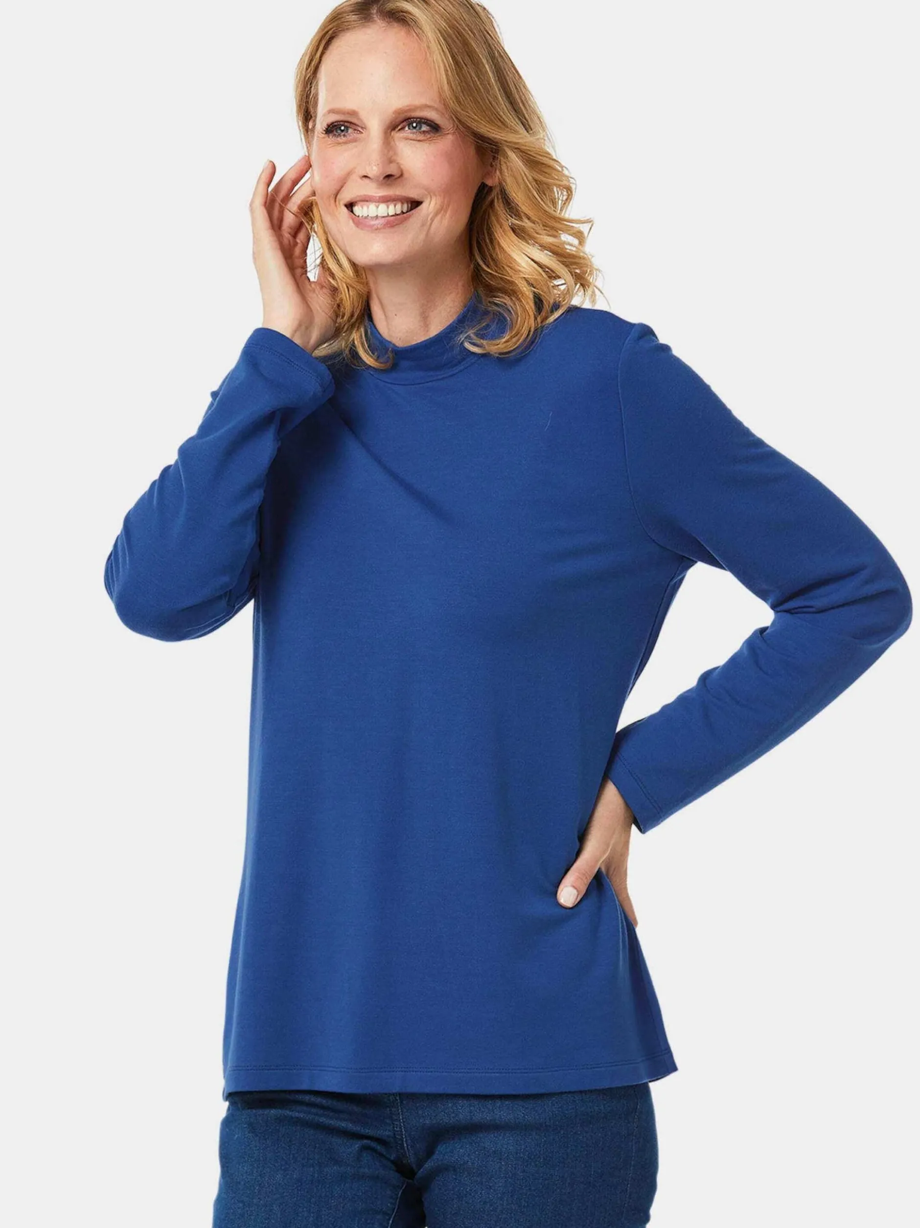 Goldner Damen Langarm-Shirts in royal - Ärmel: langarm