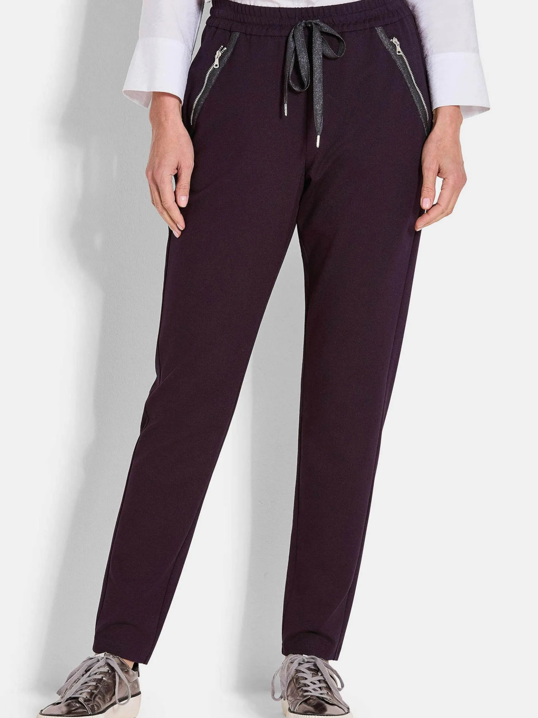 Goldner Damen Lange Hosen in aubergine