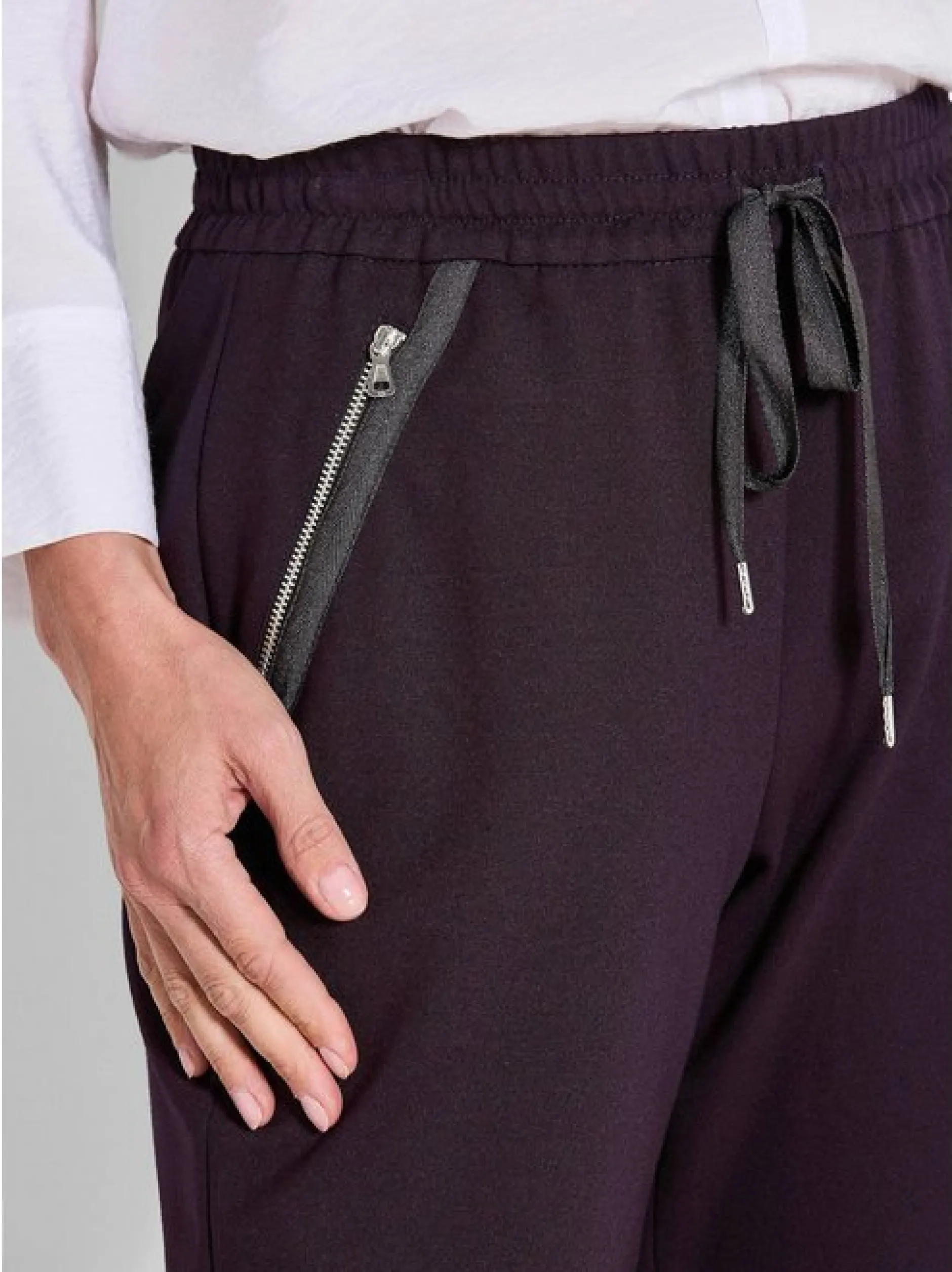 Goldner Damen Lange Hosen in aubergine