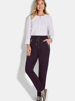 Goldner Damen Lange Hosen in aubergine