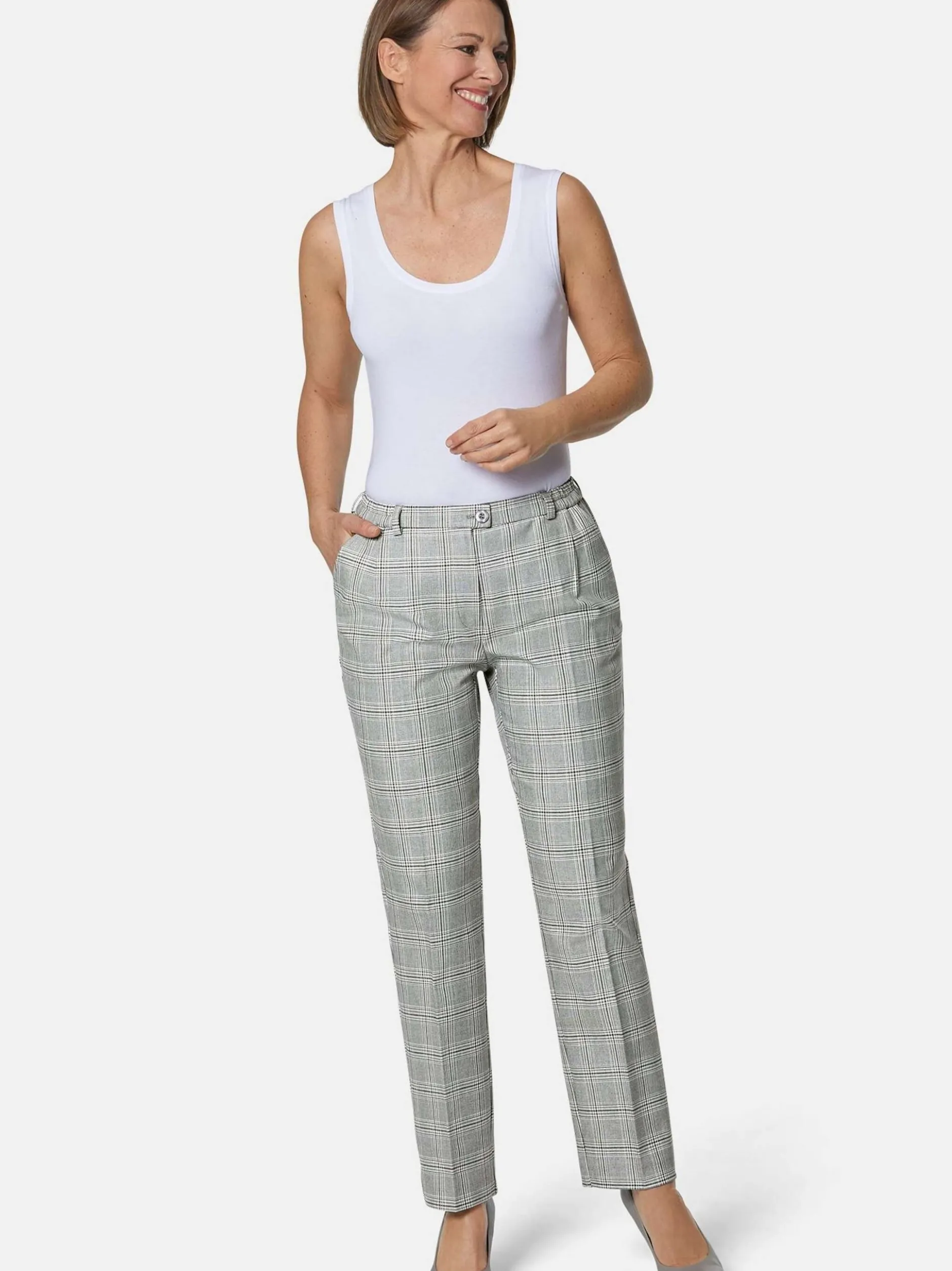 Goldner Damen Lange Hosen in grau