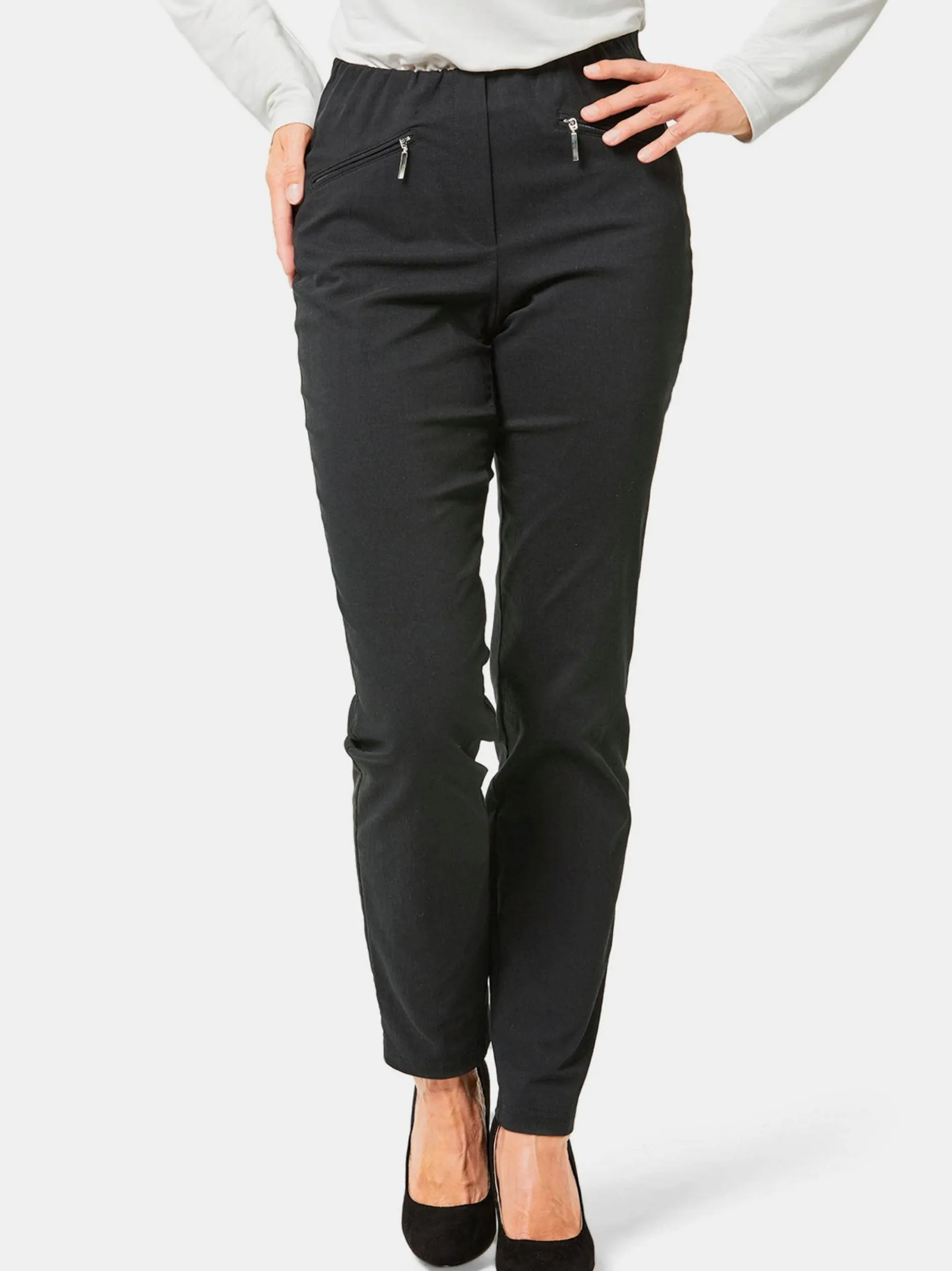 Goldner Damen Lange Hosen in schwarz