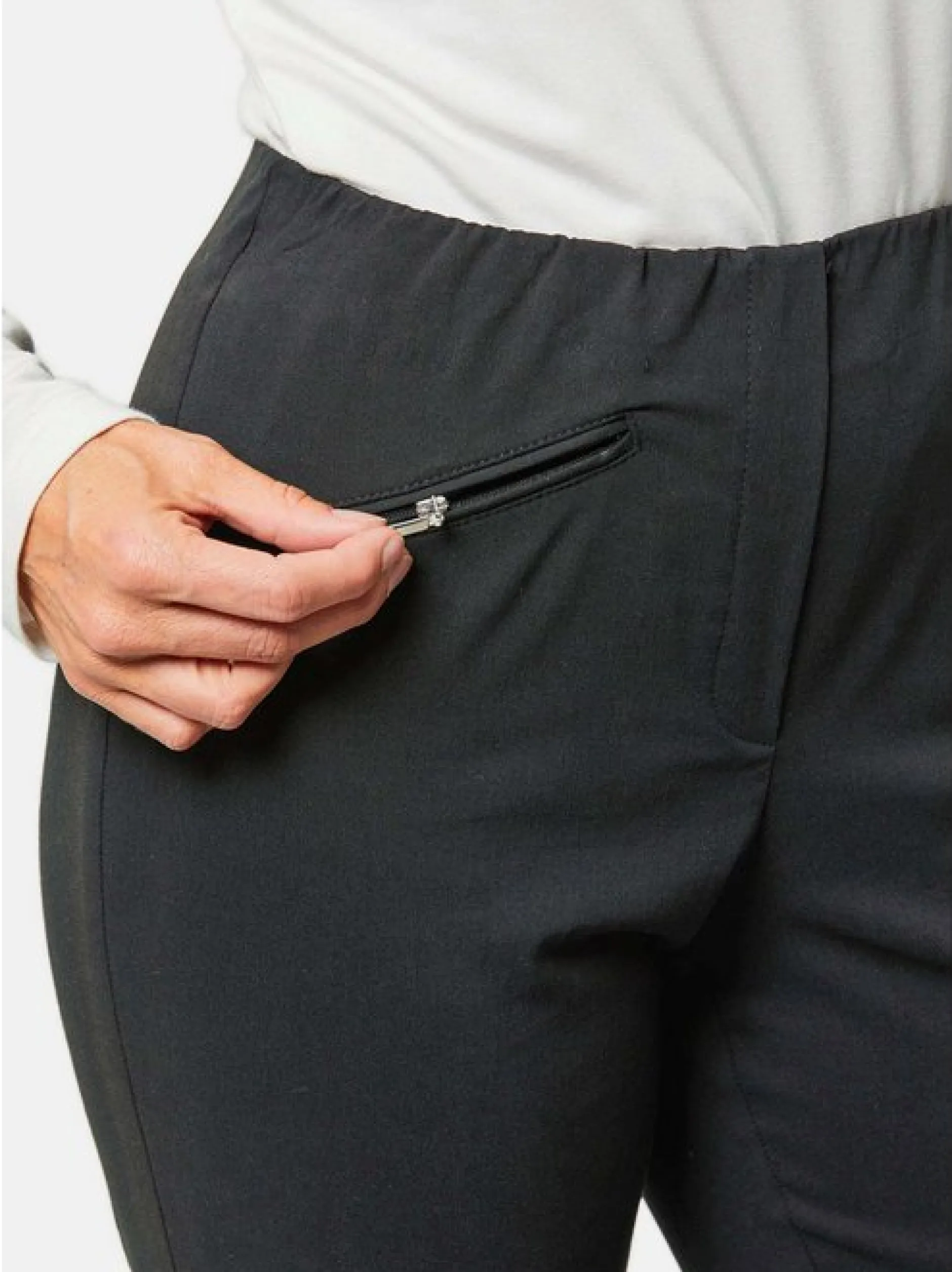 Goldner Damen Lange Hosen in schwarz