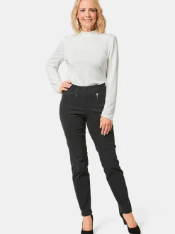 Goldner Damen Lange Hosen in schwarz