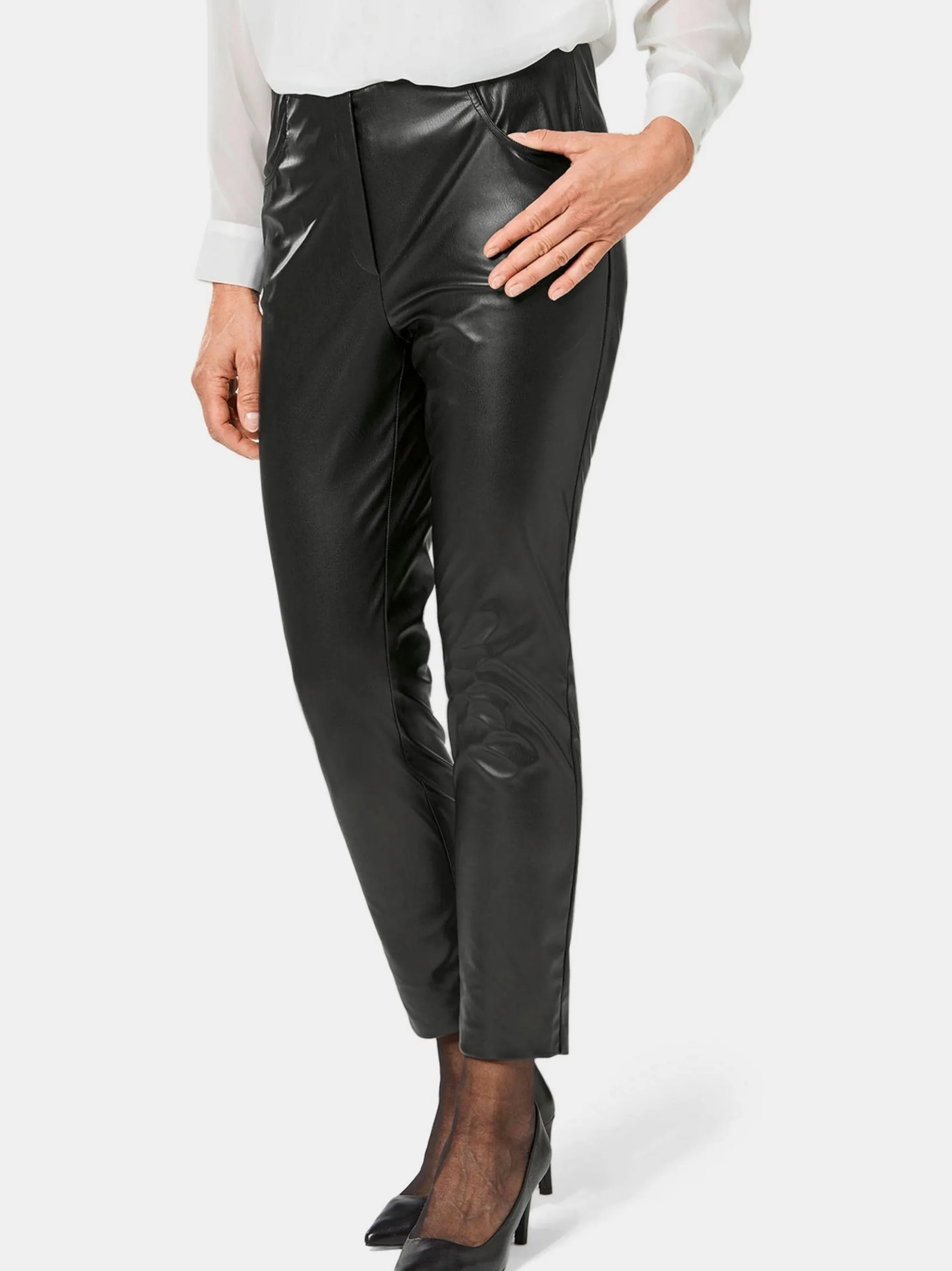 Goldner Damen Lange Hosen in schwarz