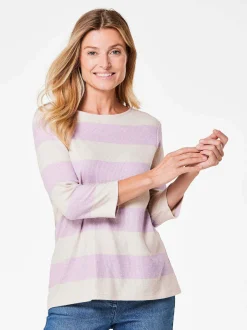 Goldner Damen Longshirts in flieder - Ärmel: 3/4 Arm