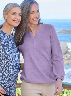 Goldner Damen Longshirts - Kurzgröße in flieder