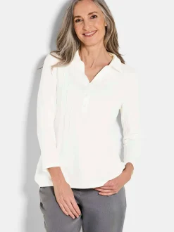 Goldner Damen Longshirts - Kurzgröße in weiß
