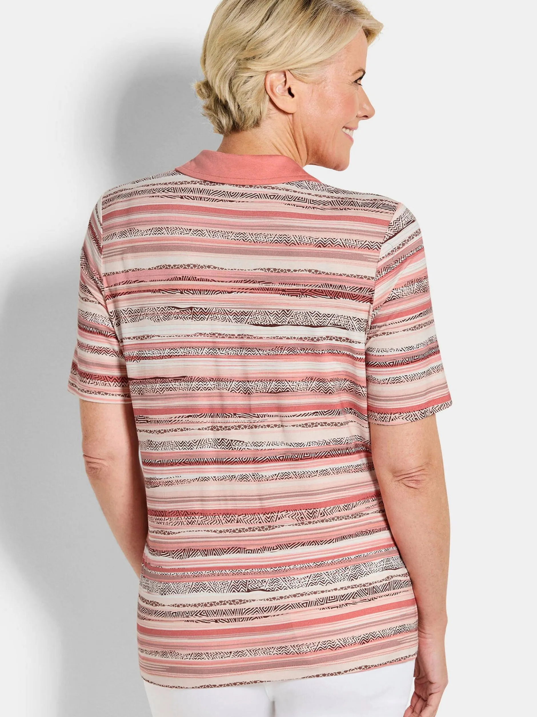 Goldner Damen Poloshirt in altrosa - Ärmel: Halbarm